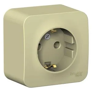 Розетка 1-м ОП Blanca 16А IP20 250В с заземл. без защ. шторок с изолир. пластиной беж. SE BLNRA010117 520074