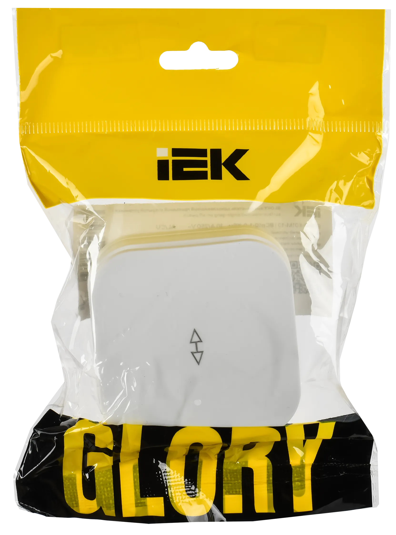 GLORY Выключатель 1-клавишный для открытой установки проходной 10А ВСп10-1-0-ХБм белый матовый IEK - Фото 2