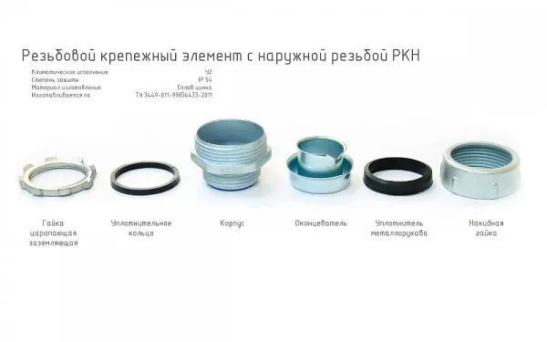 Резьбовой крепежный элемент с наружной резьбой РКН-12 У2 IP54 ГОФРОМАТИК (ЗЭТАРУС) - Фото 2