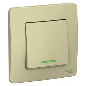 Выключатель 1-кл. СП Blanca 10А IP20 (сх. 1) 250В с подсветкой беж. SE BLNVS010117 520100