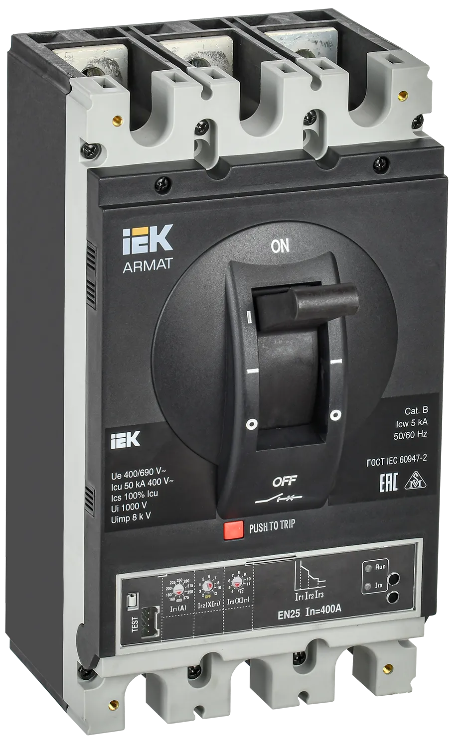 ARMAT Автоматический выключатель в литом корпусе 3P типоразмер H 50кА 400А расцепитель электронный стандартный IEK
