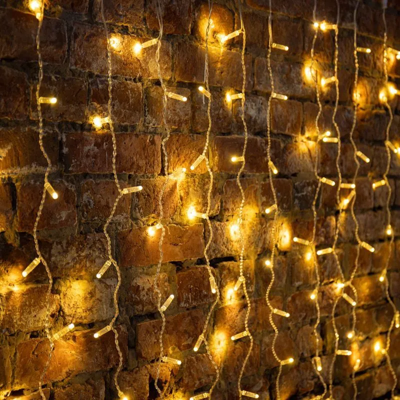 Гирлянда светодиодная Занавес 2х3м 600 LED ТЕПЛЫЙ БЕЛЫЙ прозрачный ПВХ IP65 эффект мерцания 230В нужен блок 303-500-1 235-326