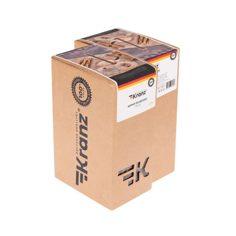 Шуруп по бетону 7,5х152мм, короб (100 шт/уп) KRANZ - Фото 2