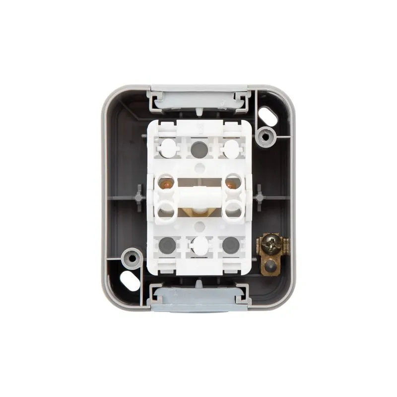 Выключатель двухклавишный Mini OG IP54 о/у, серый KRANZ - Фото 5