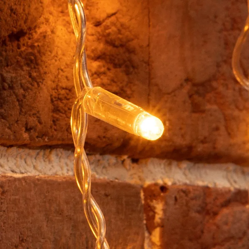 Гирлянда Светодиодный Дождь 2х3м, постоянное свечение, прозрачный провод, 230 В, диоды ЖЁЛТЫЕ - Фото 3