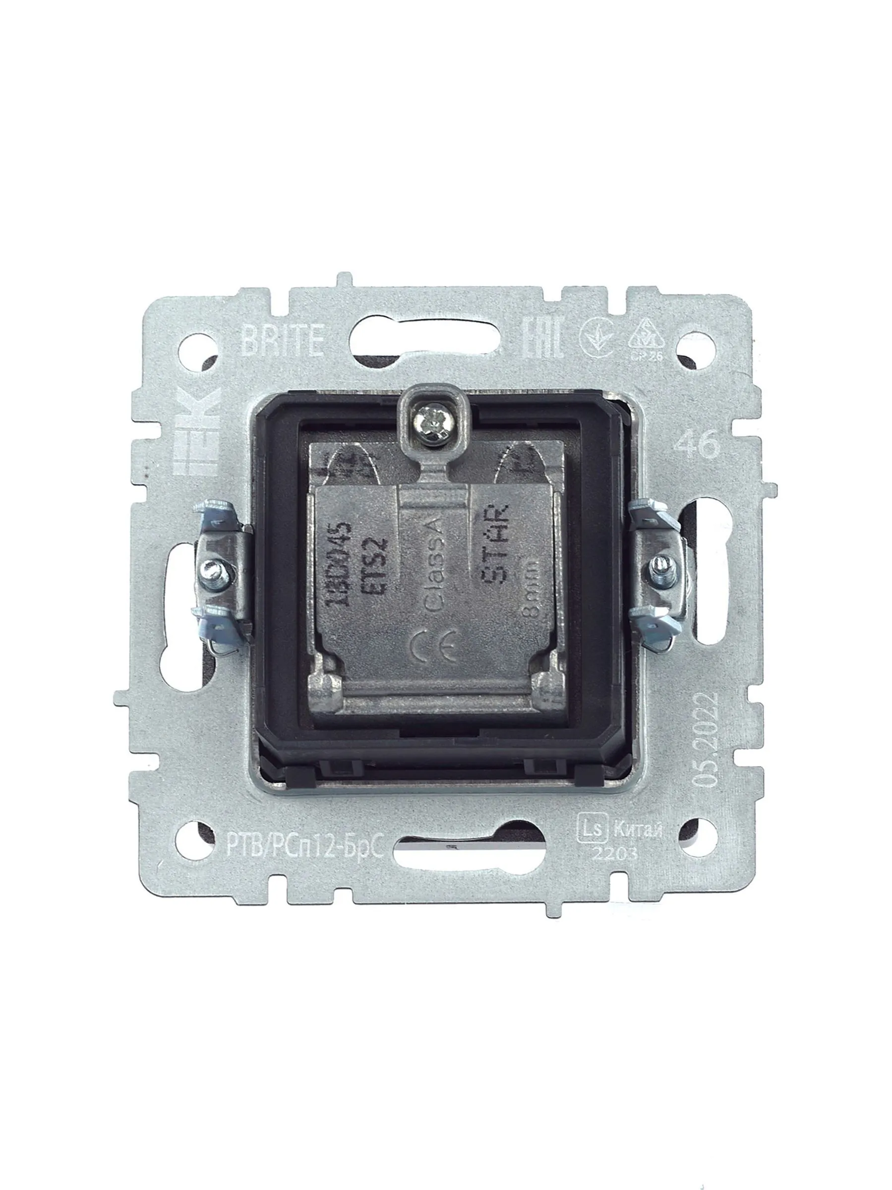 BRITE Розетка двойная TV+SAT РТВ/РСп12-БрС сталь IEK - Фото 3