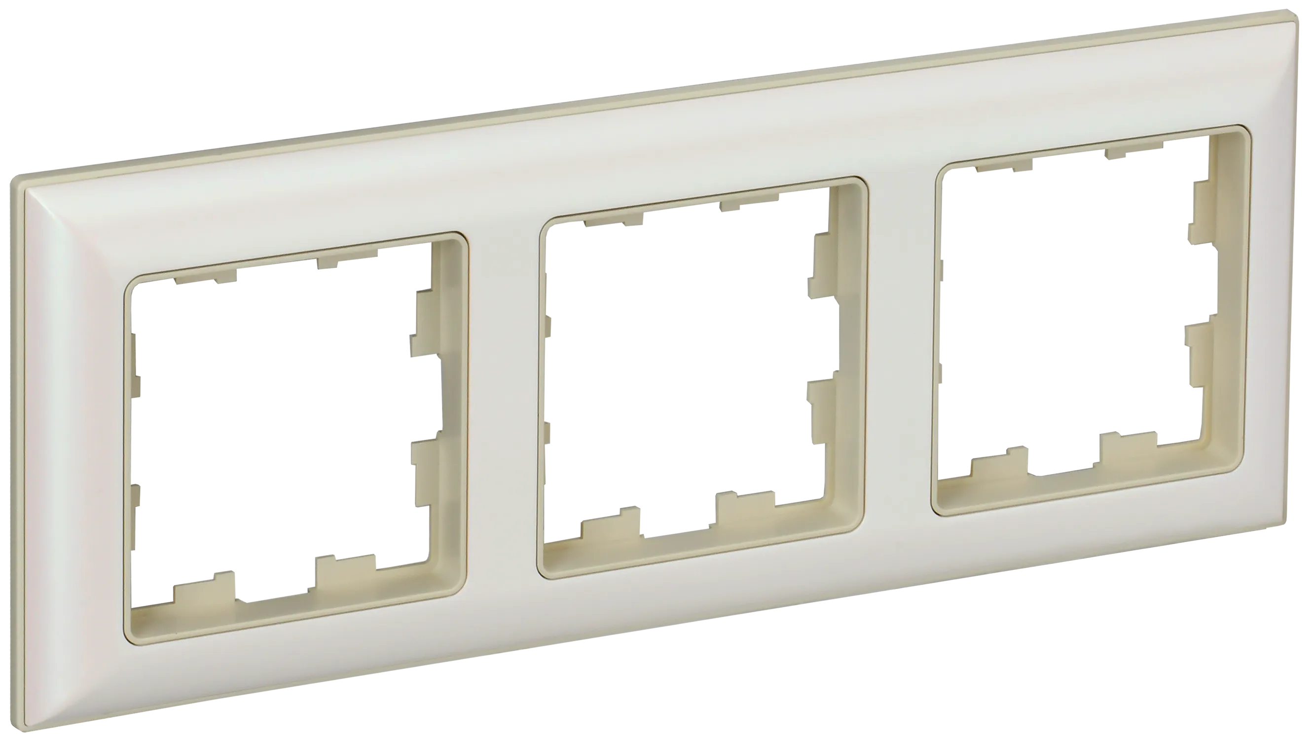 BRITE Рамка 3-местная РУ-3-Бр бежевый/жемчужный IEK
