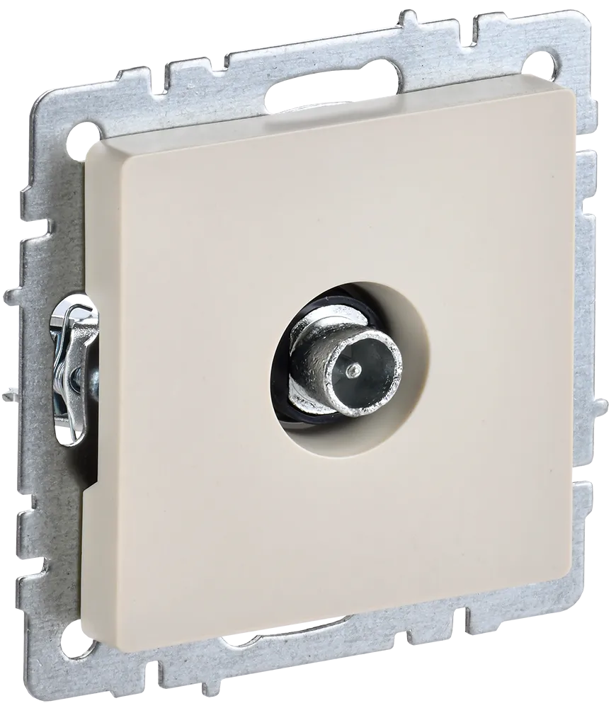 BRITE Розетка TV проходная РТВ10-0-БрКр бежевый IEK BR-A10-P-K10