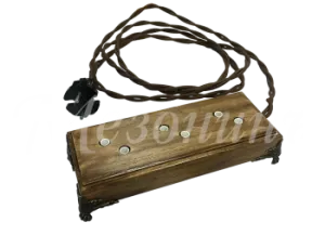 Удлинитель ретро "ALBERO" 3-м.,темный дуб, бронзовая ножка, витой провод GE70333-26