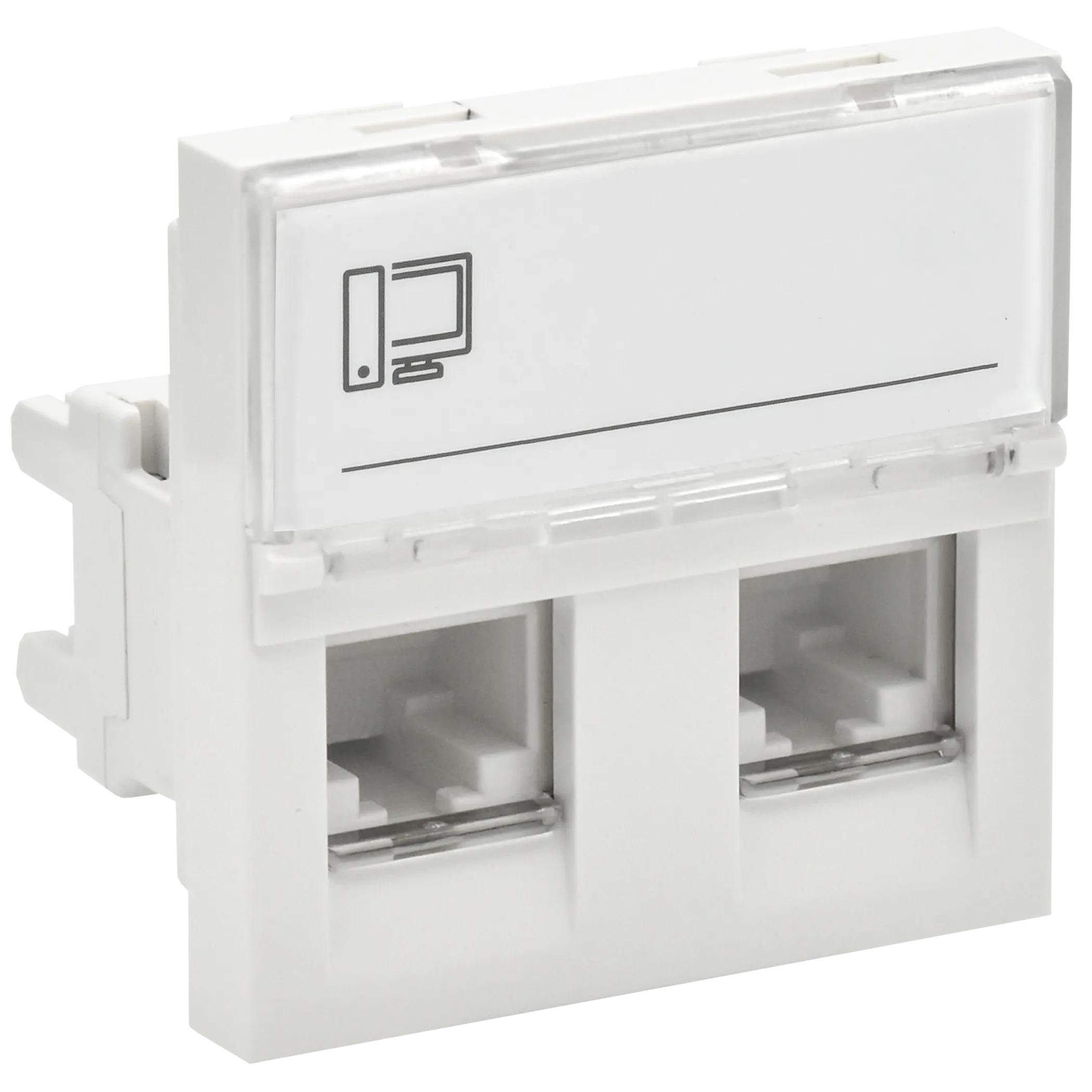 PRIMER РКИ-22-00-П-6 Розетка компьютерная RJ45 UTP кат.6 (2 модуля 2 входа) белая IEK