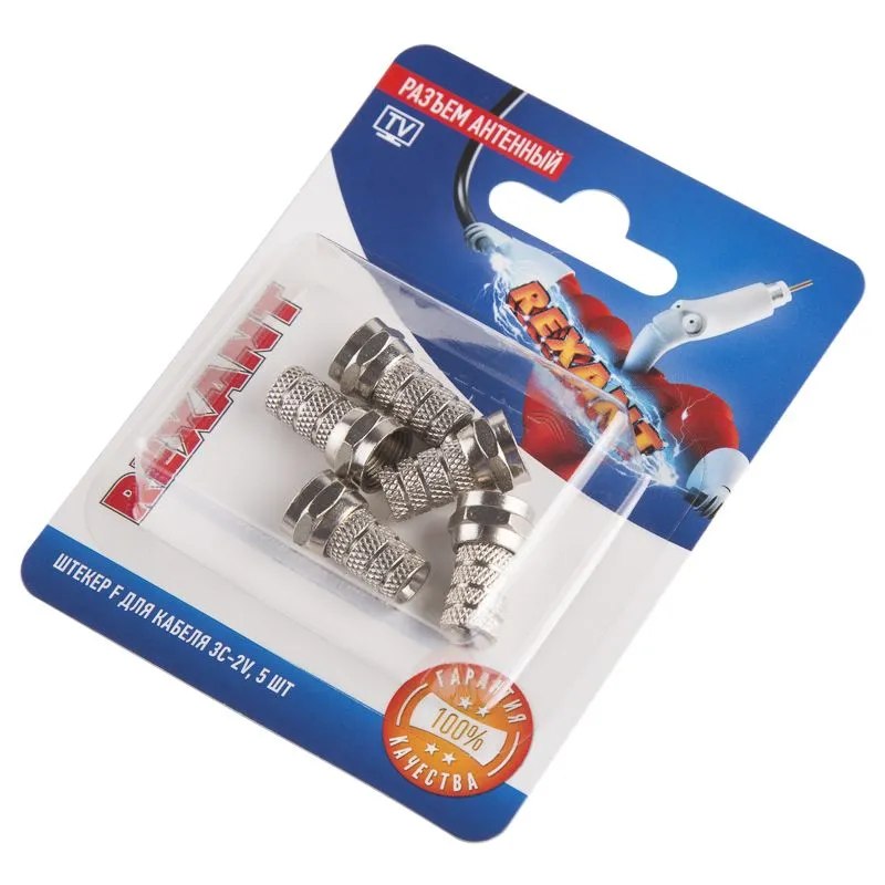 Разъем антенный на кабель, штекер F для кабеля 3C-2V, (5шт) REXANT - Фото 2