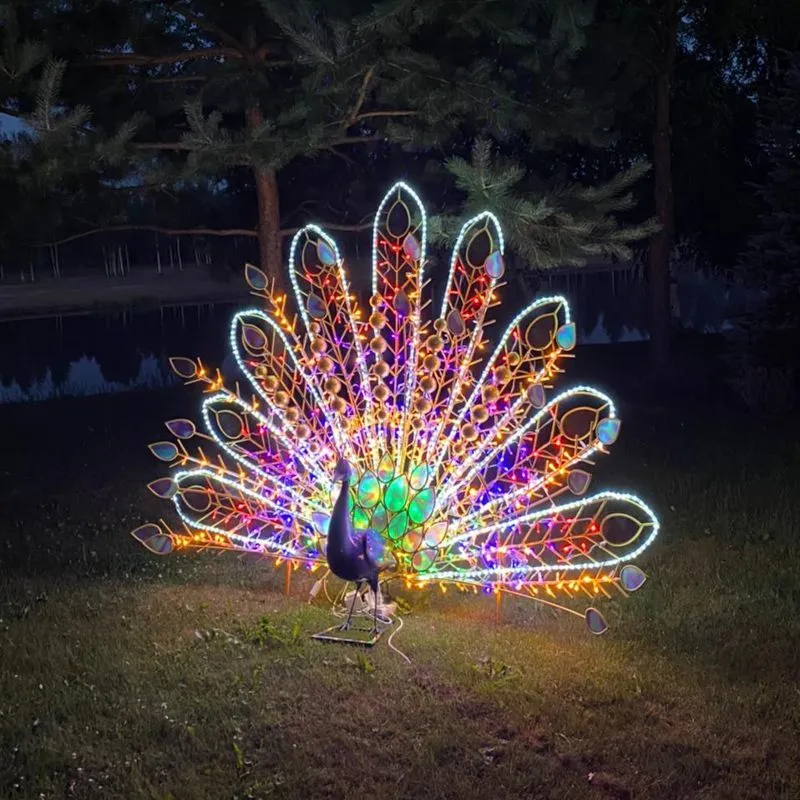 Декоративная 3D Павлин радужный 200 см 501-655