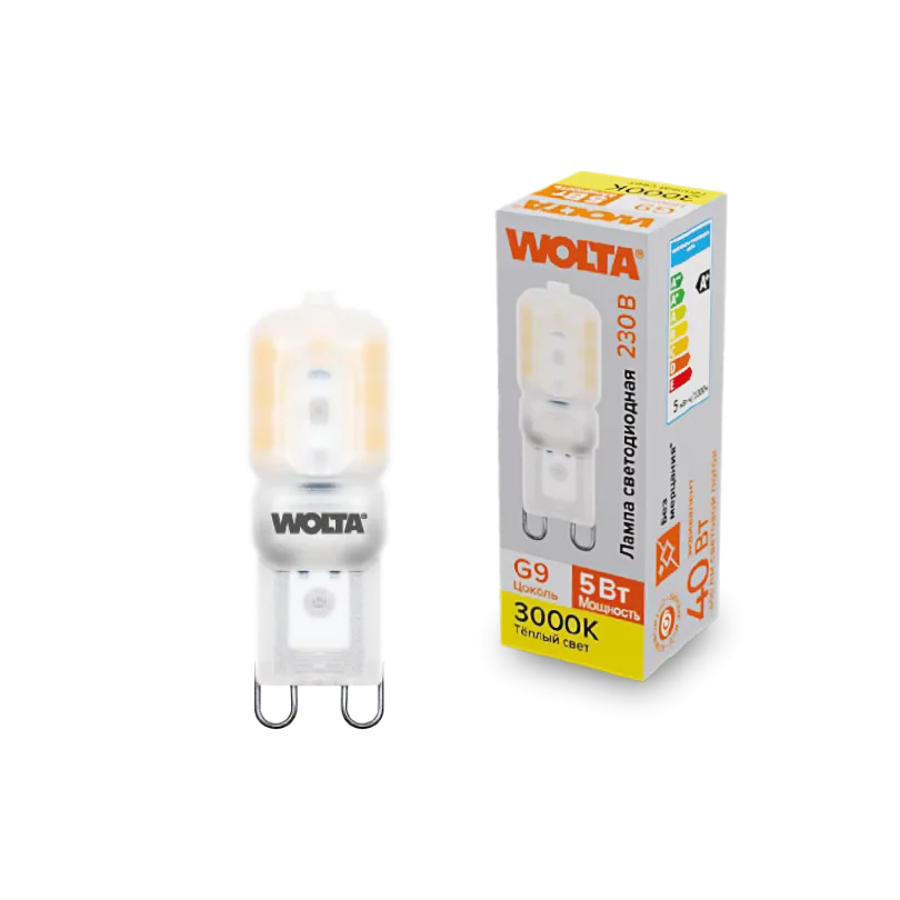 Светодиодная лампа WOLTA WSTD-JCD-5W3KG9-P 5Вт 3000K G9