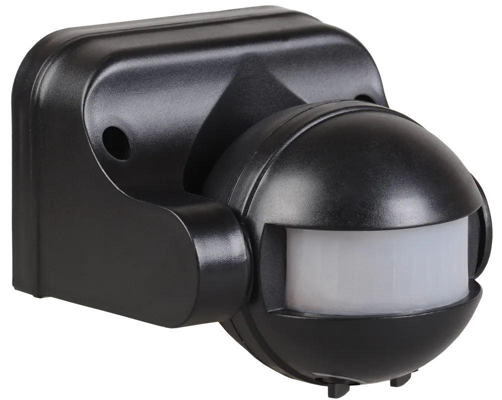 Датчик движения ДД-009 1100Вт 180град 12м IP44 черный IEK