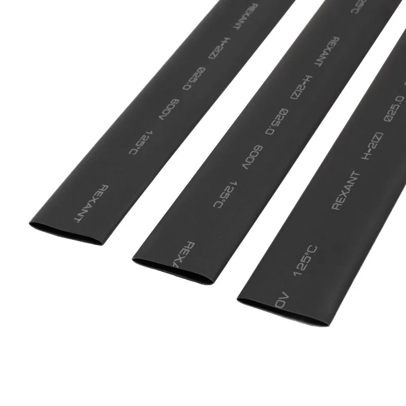 Трубка термоусаживаемая ТУТ нг 25,0/12,5мм, черная, упаковка 10 шт. по 1м REXANT - Фото 3