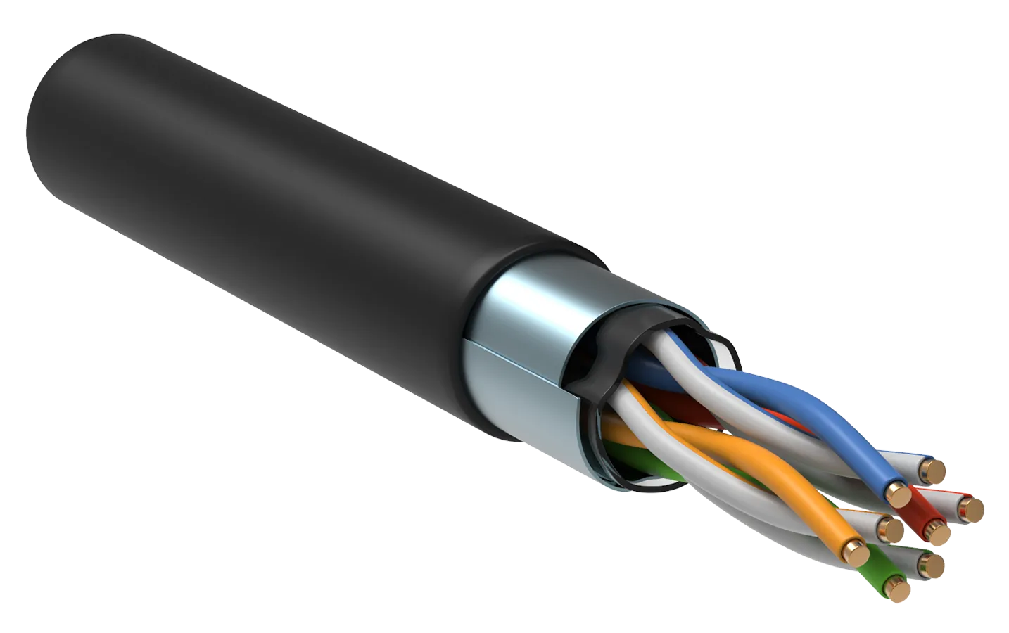 ITK Витая пара F/UTP кат.5E 4х2х24AWG solid LSZH нг(А)-HF черный (305м) LC3-C5E04-329