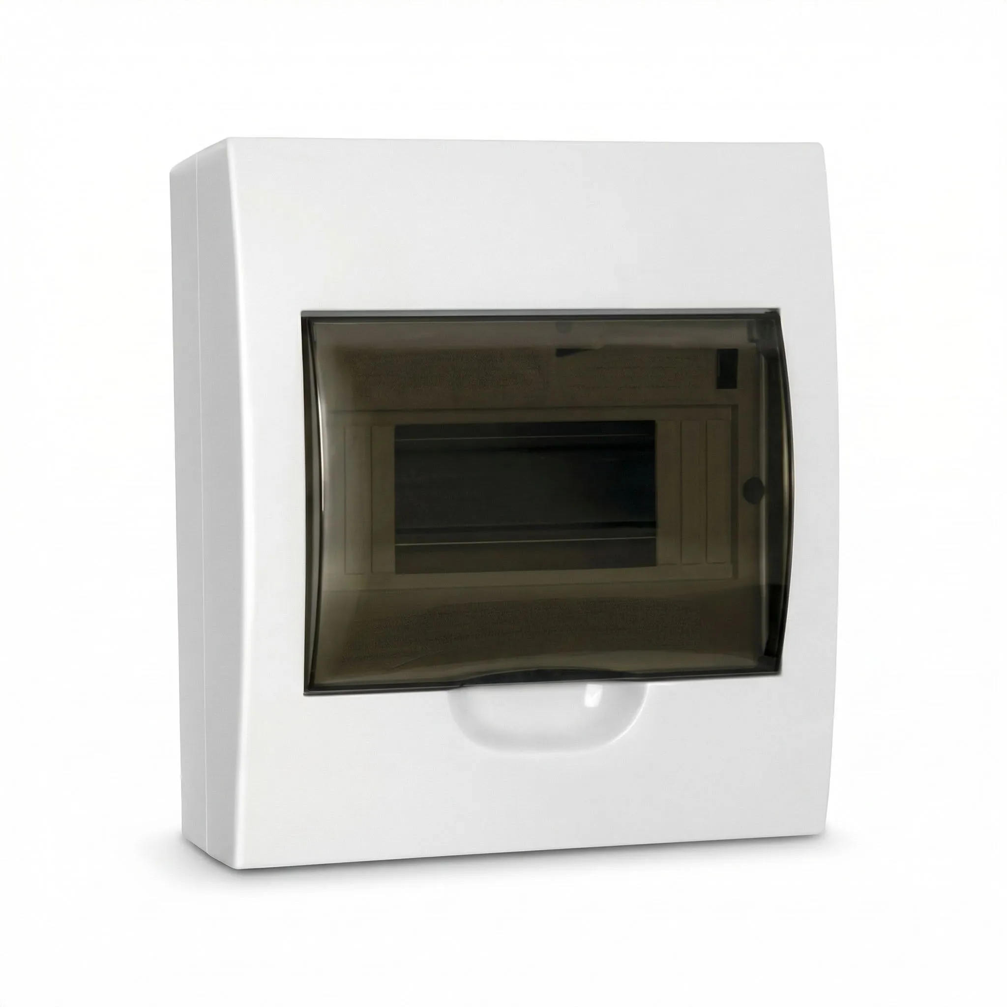 Корпус пластиковый БЕЛЫЙ ЩРН-П-8, черная прозрачная дверь IP41, DEKRON DEK06103-0025