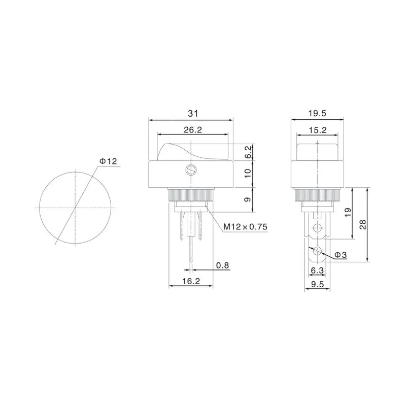 Выключатель клавишный 12V 30А (3с) ON-OFF черный ОВАЛ с синей LED подсветкой (RWB-523, ASW-20D)  REXANT - Фото 2