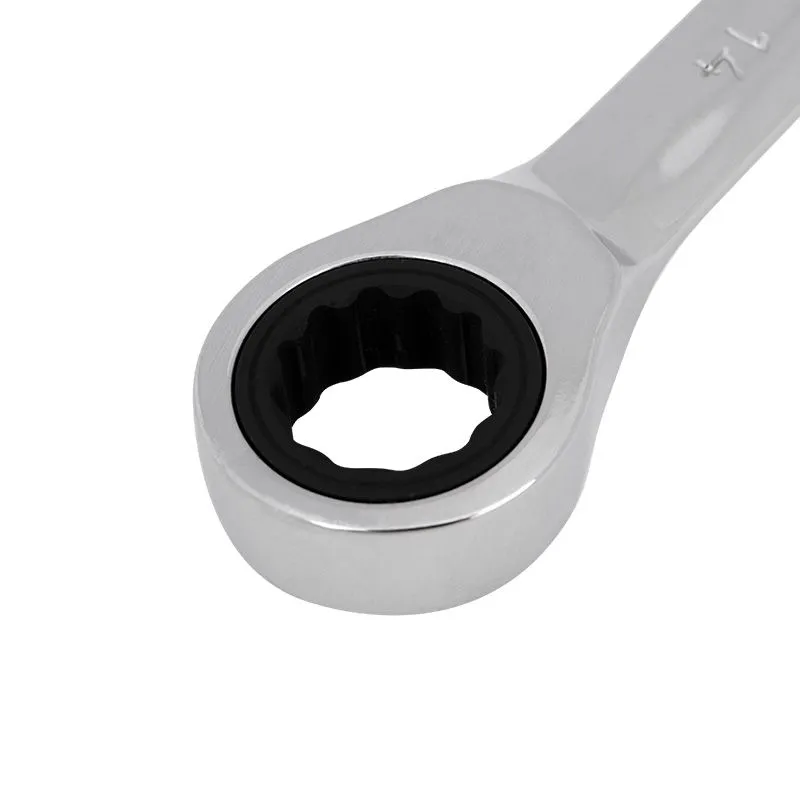 Ключ комбинированный трещоточный 14мм, CrV, зеркальный хром REXANT - Фото 2