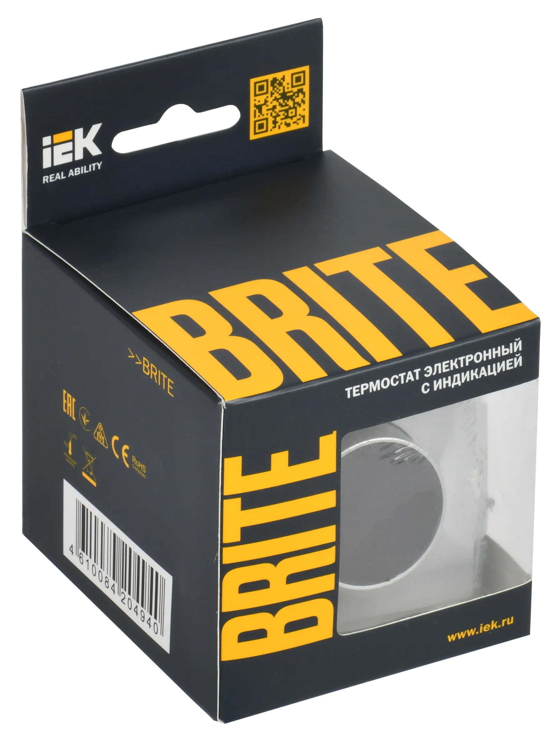 BRITE Термостат электронный с индикацией ТС10-1-БрА алюминий IEK - Фото 2