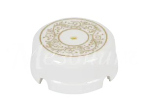 Коробка распределительная фарфоровая D80мм, высота 33мм, IP20, коллекция "ИМПЕРАТОРСКАЯ", цвет - бел GE70235-01EL