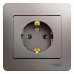 Розетка 1-м СП Glossa 16А IP20 250В с заземл. в сборе платина SE GSL001242 454418