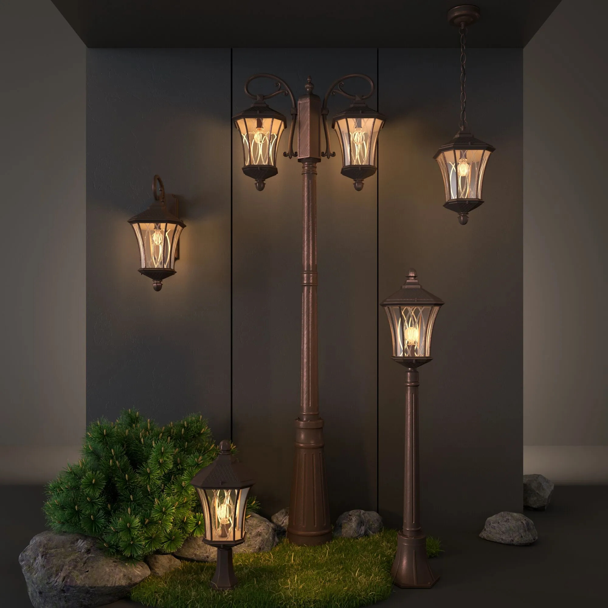 Светильник уличный двухрожковый на столбе IP44 Virgo F/2 капучино GLXT-1450F/2 Elektrostandard - Фото 4