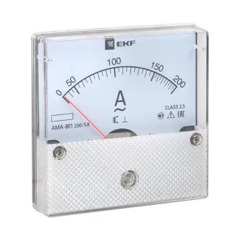 AMA-801 аналоговый на панель (80х80) круглый вырез 200А трансф. подкл. EKF