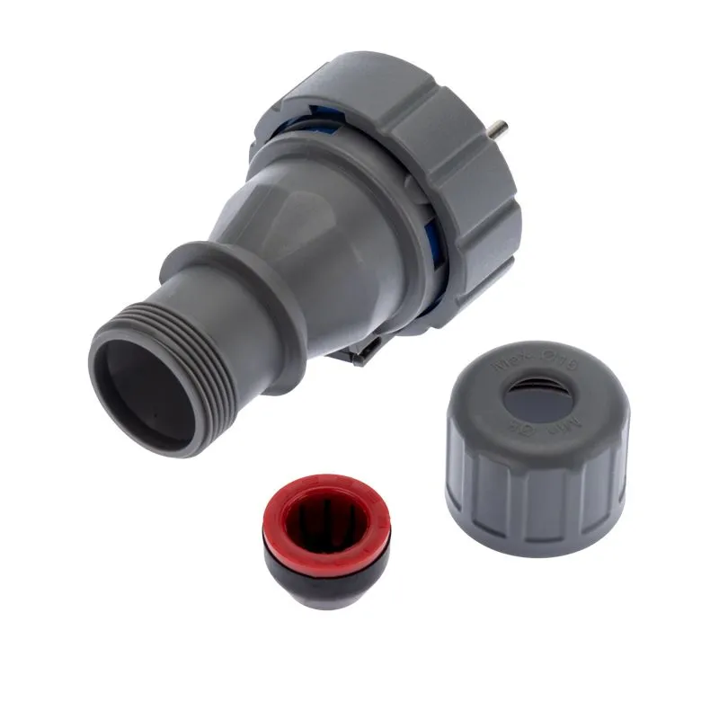 Вилка влагозащищенная прямая 2P+РE, 16А, IP68, серая REXANT - Фото 3