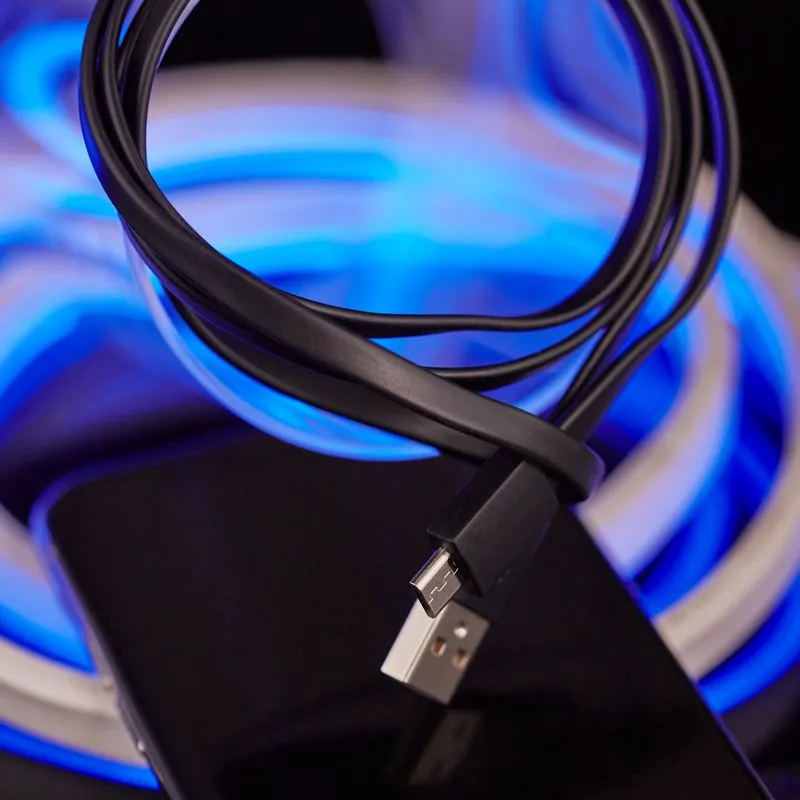 Кабель USB-A – micro USB, 2,4А, 1м, ПВХ, черный REXANT - Фото 2