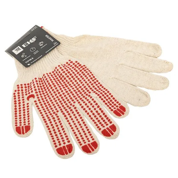 Перчатки рабочие ТОЧКА с ПВХ-покрытием (10 класс, 9 разм) EKF Master - Фото 3