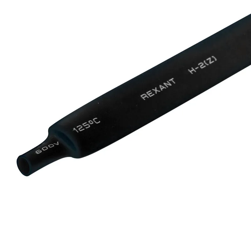 Трубка термоусаживаемая ТУТ нг 9,0/4,5мм, черная, упаковка 50 шт. по 1м REXANT - Фото 2