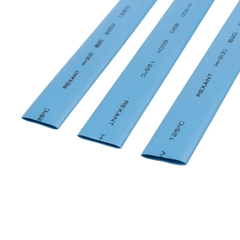 Трубка термоусаживаемая ТУТ нг 20,0/10,0мм, синяя, упаковка 10 шт. по 1м REXANT - Фото 3