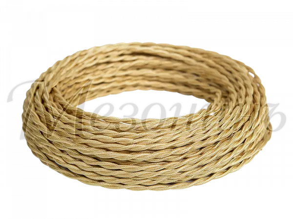 Провод декоративный витой TV+Internet, цвет- карамель, ТМ "МезонинЪ, (бухта 45м ) GE72100-34