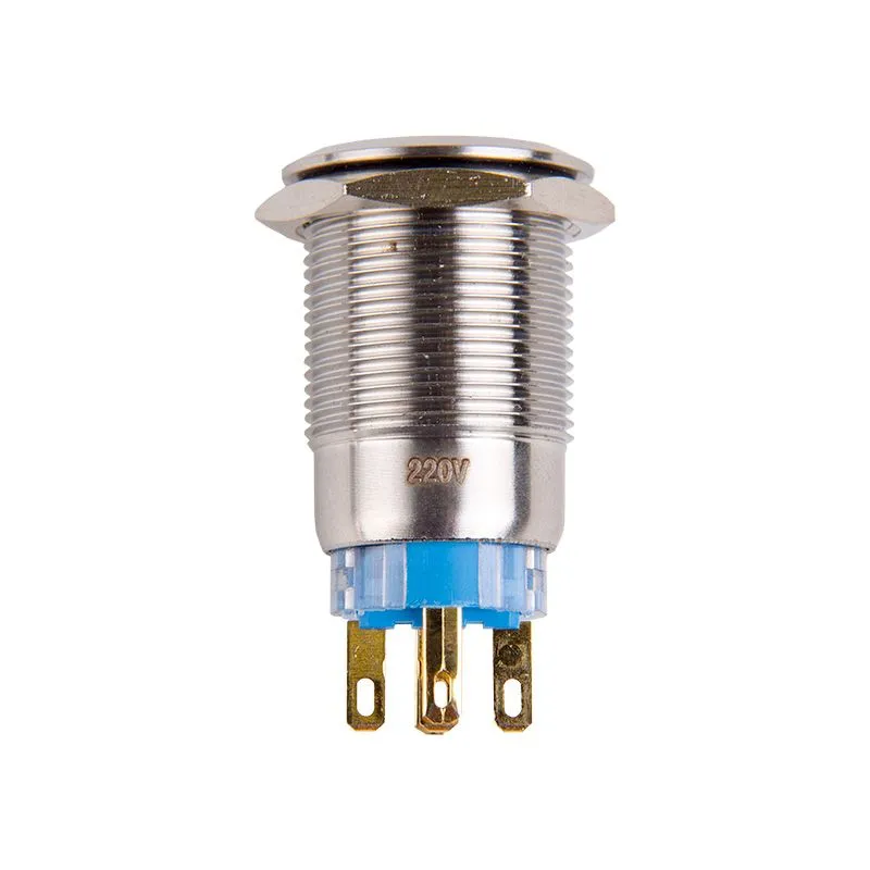 Кнопка  антивандальная Ø19 12В(LED) Б/Фикс (5с) OFF-(ON) / ON-(OFF) красная (A19-C1) REXANT - Фото 2