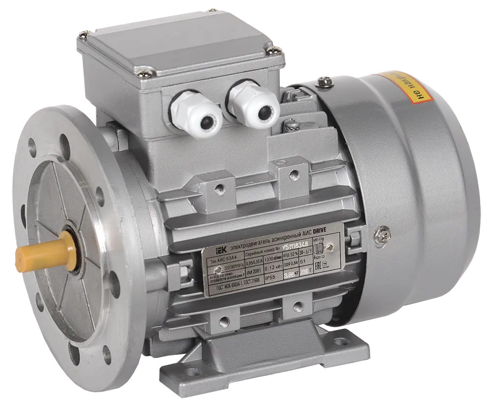 Электродвигатель асинхронный трехфазный АИС 63A4 380В 0,12кВт 1500об/мин 2081 DRIVE IEK