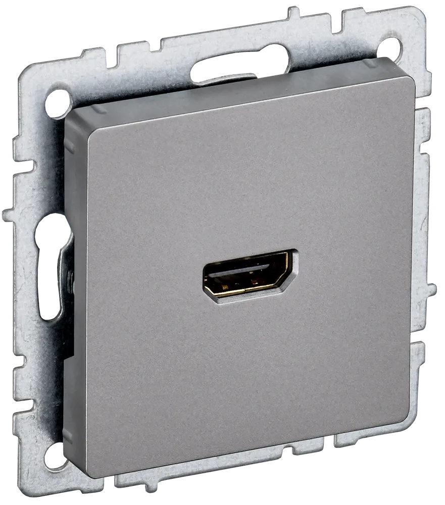 BRITE Розетка HDMI РHDMI-0-БрС сталь IEK
