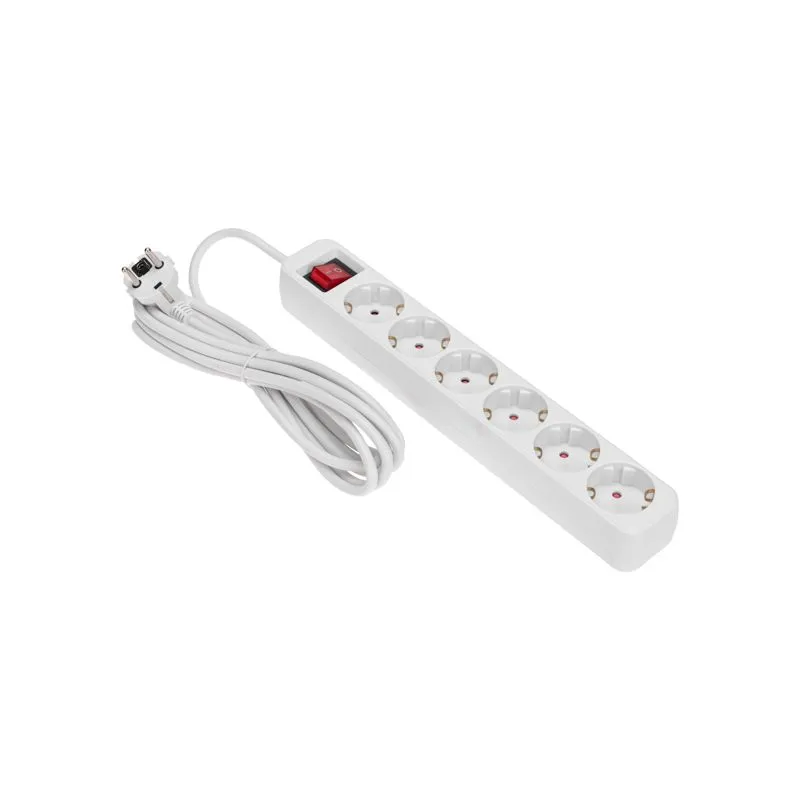 Удлинитель STANDARD 6 гнезд, 3м, 3х1,0мм², с/з, с выключателем, белый REXANT - Фото 2