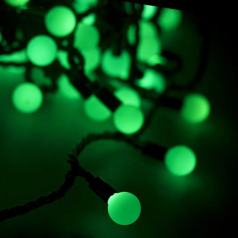 Гирлянда "Мультишарики" Ø17,5мм, 20 м, черный ПВХ, 200 диодов, цвет зеленый - Фото 2