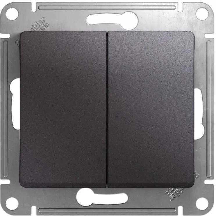 Выключатель 2-кл. СП Glossa 10А IP20 (сх. 5) 10AX механизм графит SE GSL001351