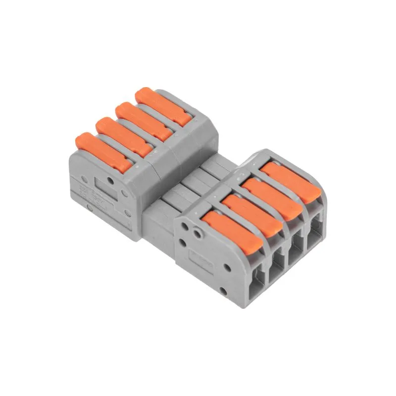 Клемма СМК 222-424R проходная разъемная 4 полюса серая 0,2-2,5/4мм² (20 шт/уп) REXANT 