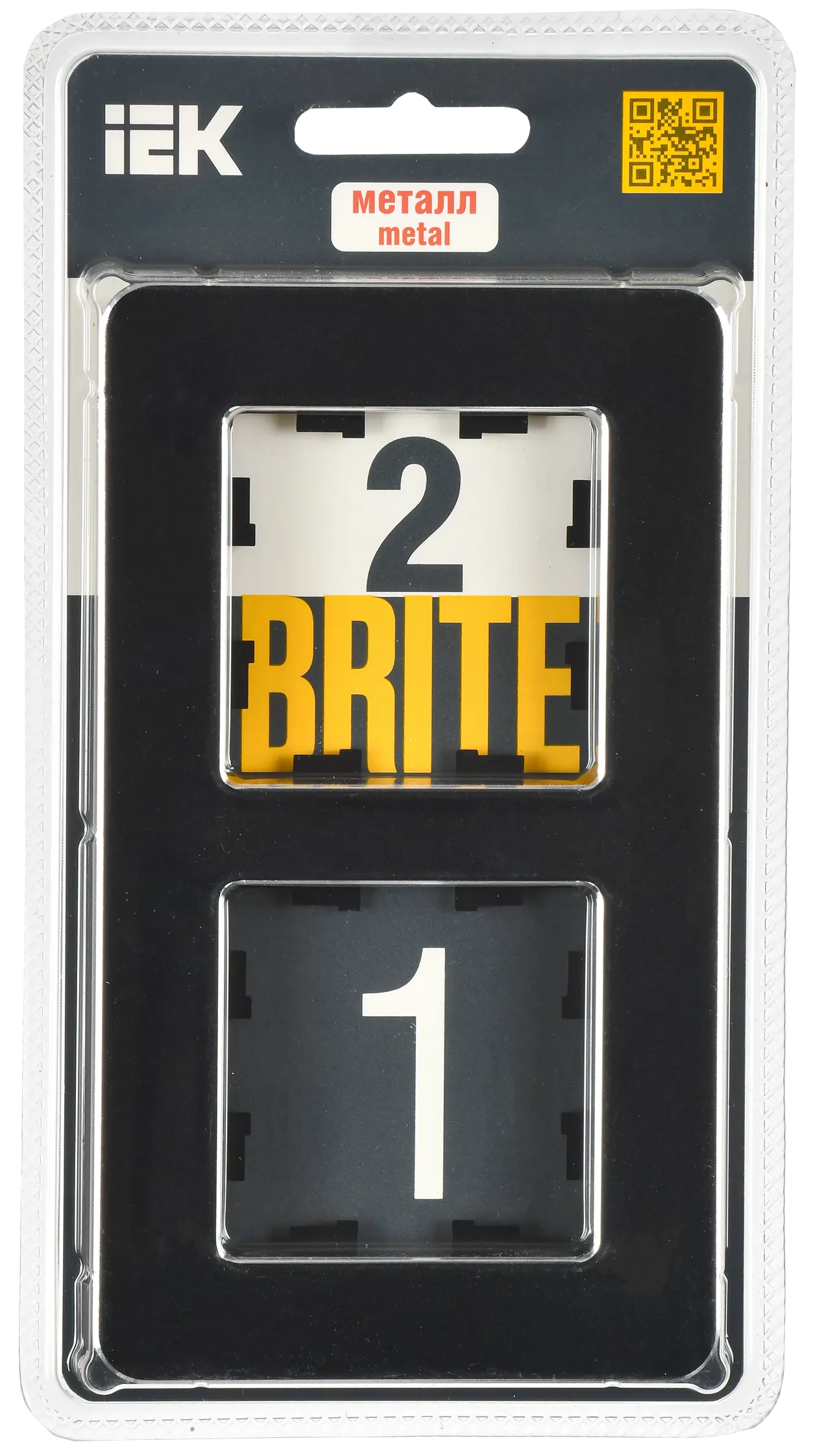 BRITE Рамка 2-местная РУ-2-1-Бр металл черный RE IEK - Фото 2