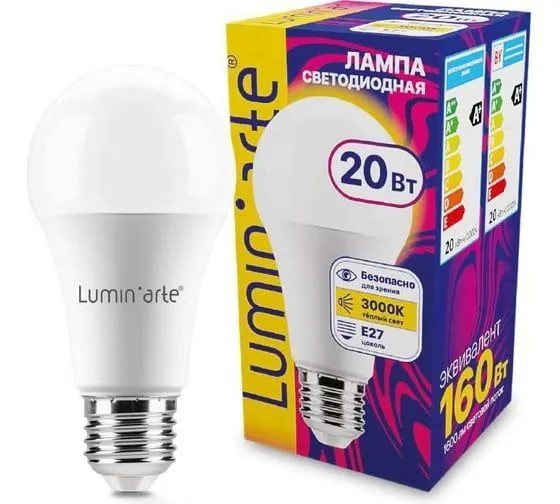 Светодиодная лампа Luminarte LSTD-A60-20W3KE27 20Вт 3000K E27