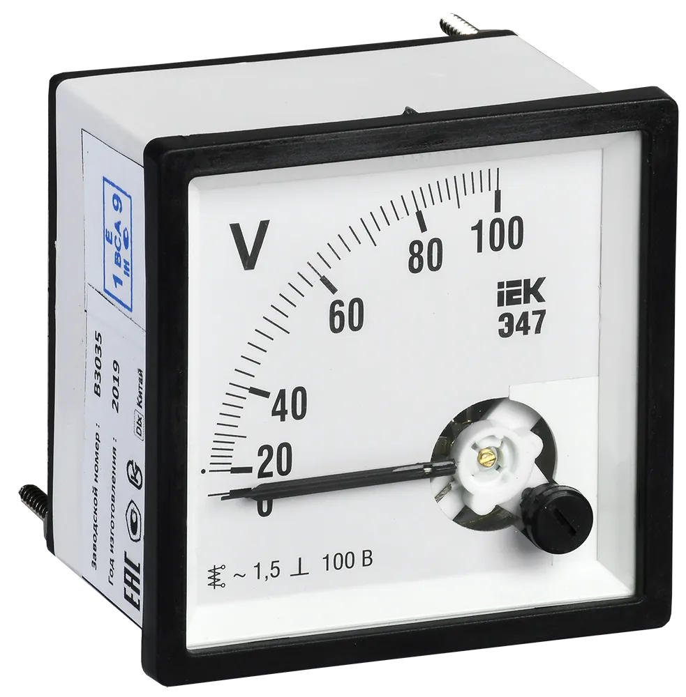 Вольтметр аналоговый Э47 100В класс точности 1,5 72х72мм IEK