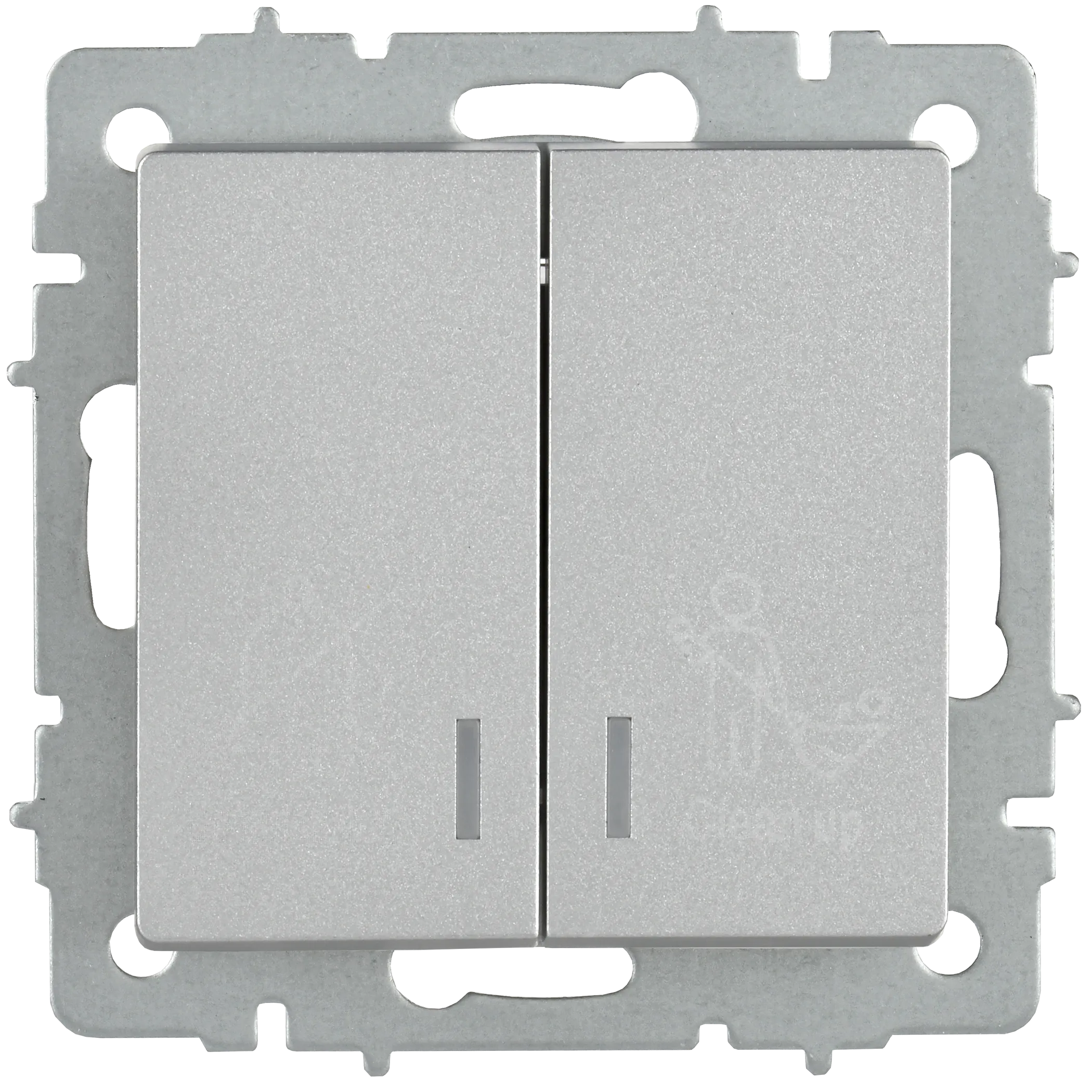 BRITE Выключатель 2-клавишный с индикацией для отелей 10А ВС10-2-9-БрА алюминий IEK - Фото 8