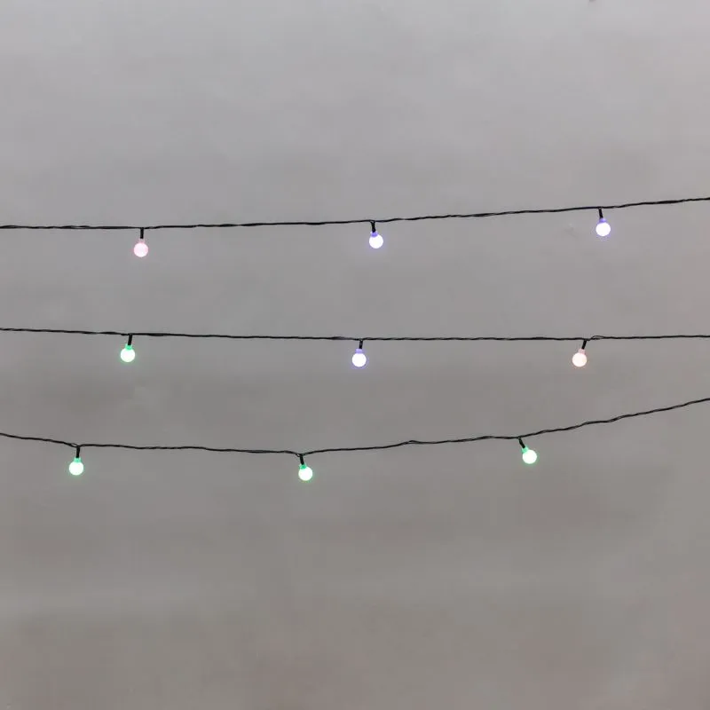 Гирлянда светодиодная Шарики 5м, 20LED, IP20, зеленый провод, свечение мульти (RG/RB), мигание, 230В NEON-NIGHT 304-023