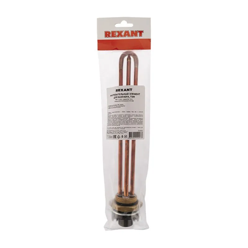Нагревательный элемент для бойлера ТЭН RDT 1,5 кВт, резьбовой фланец 42 мм, термостат 15 A, кольцо уплотнительное D 42 мм REXANT - Фото 2