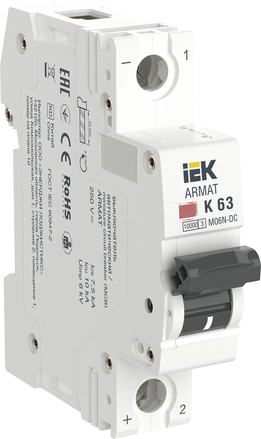 ARMAT Автоматический выключатель M06N-DC 1P K 63А IEK