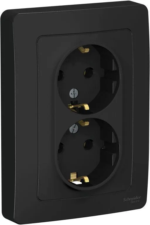 Розетка 2-м СП Blanca 16А IP20 250В с заземл. без защ. шторок антрацит SE BLNRS001026 - Фото 2
