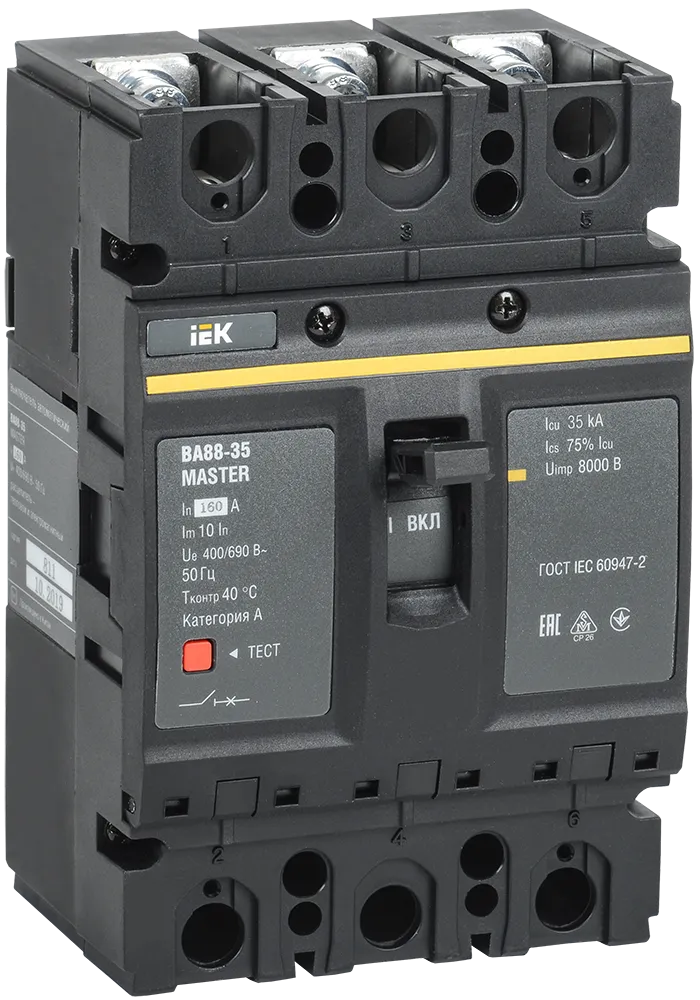 Выключатель автоматический ВА88-35 3Р 160А 35кА MASTER IEK SVA30-3-0160-02